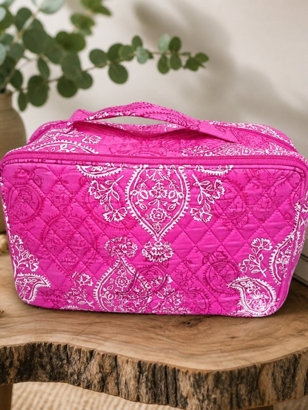 Vera Bradley NWT Iconic Brush & Blush Makeup Case Stamped Paisley